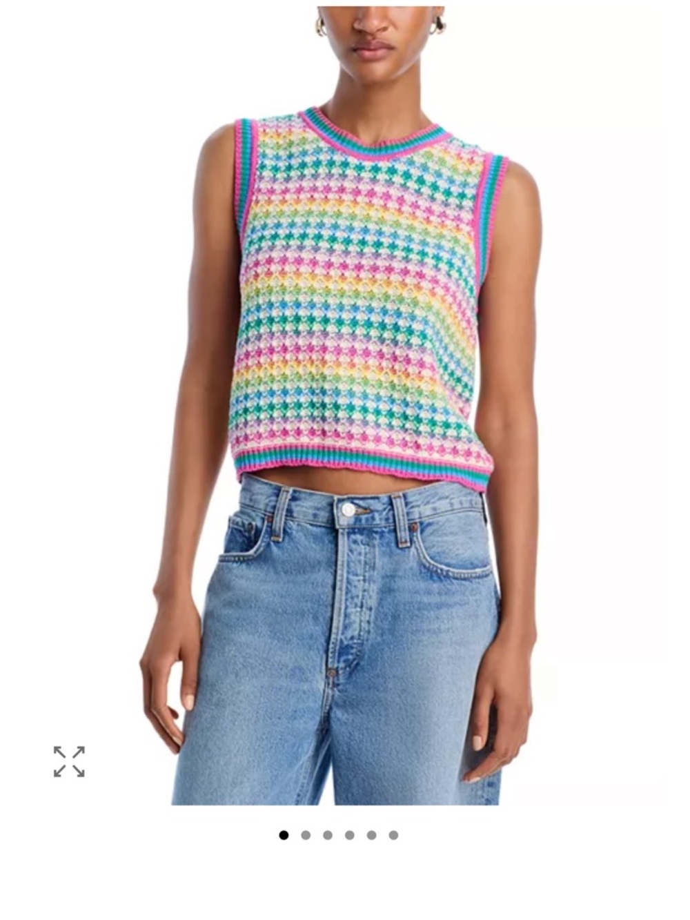 MOTHER Rainbow Dreams The Open Back Knit Top NWT  L
